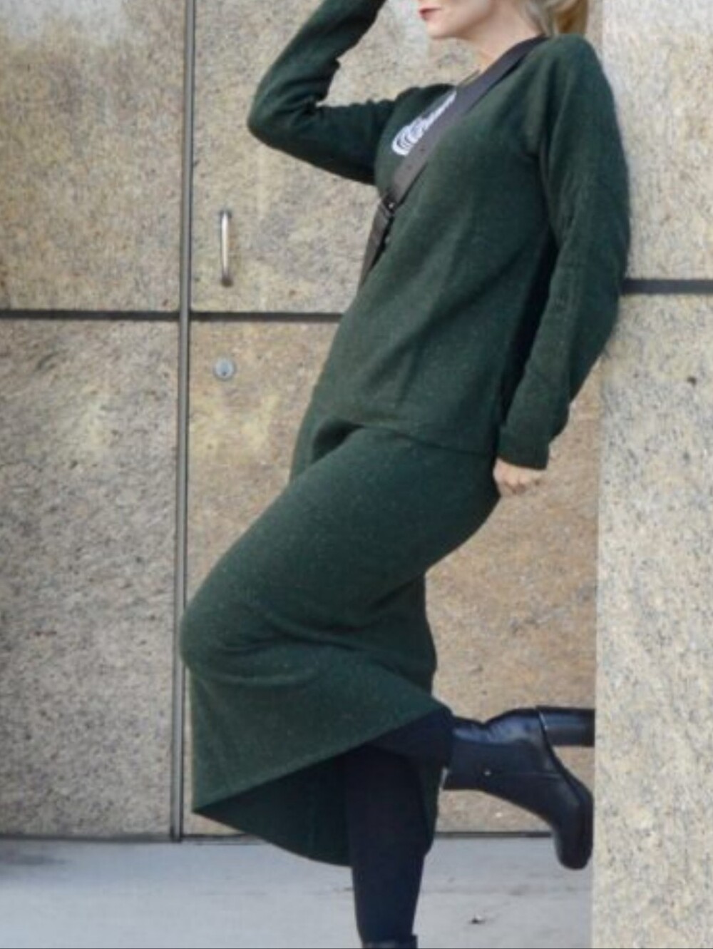 J. Jill Callie Long Knit Sweater Midi Skirt 2X Silk Blend Winter Fall Holiday - Picture 3 of 11